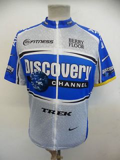 VTG NIKE TREK BERRY FLOOR DISCOVERY CHANNEL BLUE GREY CYCLING JERSEY L 