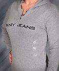 NWT Womens DKNY Jeans Long Sleeve Hooded Shirt S XL $45.00