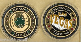 Good Luck Irish Card Guard Chip Texas Holdem 24kt Gold