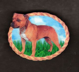 Dog Jewelry Staffordshire Bull Terrier Pin Paper Mache **H
