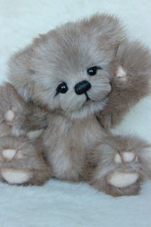 Zebby ~ 6 inch Miniature Faux Mink Fur Artist Bear OOAK (direct from 