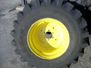   ply R4 4400 JOHN DEERE Backhoe Farm Tractor Tires w/ 6 Hole Rims