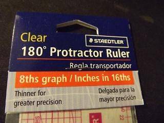 NEW,SEALED CLEAR PROTRACTOR RULER 180 DEGREE PROTRACTOR RULER by 