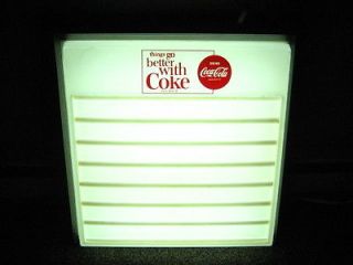 Vintage Coca Cola lighted menu board sign