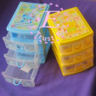 New 3 Drawer Mini Organizer plastics Box Jewelry Accessory Container 