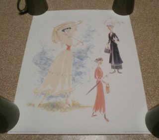 1990s Mary Poppins costume drawings print 16x20 RARE limited