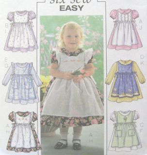 Toddler Dress Pinafore Pattern 6 Looks 4054 Easy New