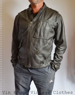 Mens VGC G Star Raw Leather Jacket in Deep Chocolate Brown   Size L 