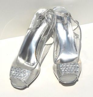 Pierre Dumas Cinderella Clear Slingback Open Toe High Heel Women Shoes 