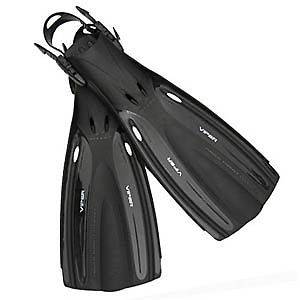   Viper Scuba & Snorkeling Strap Fins   Black   All Sizes Available