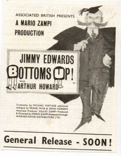 Original Quarter Page Film Advert Bottoms Up Jimmy Edwards Arthur 