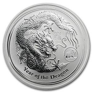 20] 2012 Australia Year of Dragon 1oz Silver Coins w/ Lion Privy 