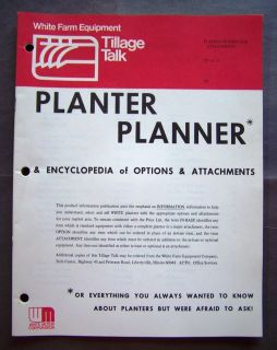 White Farm Equipment Planter Planner Catalog Sales Literature