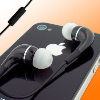 Black Handsfree Earbuds Headphones with Mic for iPhone 3G 4G 4S