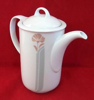 1970s East German Porcelain Espresso Covered Coffee Pot Muted Orange 
