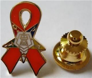 Order of the Eastern Star Masonic ORANGE OES Ribbon Hat Tie Tack Lapel 