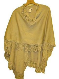 ladies womens fall winter spring knit Wrap Shawl cape ruana jacket M 