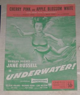 1950 UNDERWATER FILM SOUNDTRACK SHEET MUSIC BUSTY JANE RUSSELL