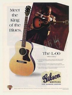 1994 B.B. King Gibson Montana L 00 Blues King Guitar Ad