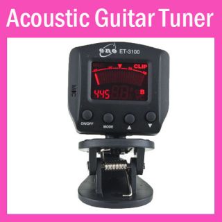 Electric Digital Clip on LCD Tuner for Chromatic Acoustic Guitar Bass 