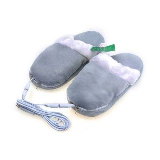   Male USB Heating Cushion Slippers Heated Shoes Foot Warmer PC Laptop