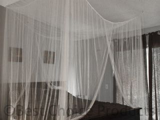   Netting Mosquito Net White Four Corner Canopy Queen King Bedding New