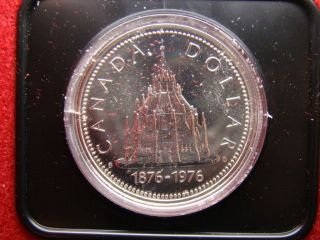 RCM 1976 CANADA SILVER $1 ONE DOLLAR COIN   LIBRARY OF PARLIMENT