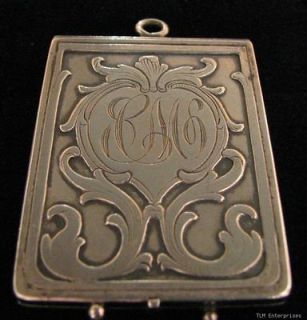 ELKS CARD CASE   Sterling Silver Antique fraternal Member Engraved 