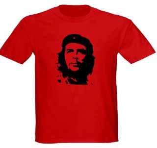 CHE GUEVARA Red Tshirt Black Print Retro Communist Cuba Socialist 