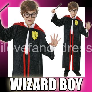 WIZARD COSTUME HALLOWEEN FANCY DRESS KIDS MAGIC BOYS OR GIRLS ROBE MED 
