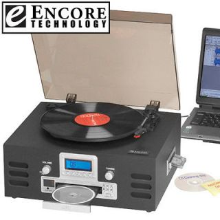 Encore 6 in 1 Stereo #2691 Turntable CD Cassette Music System RECORD 
