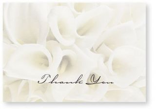 White Calla Lily Lilies Wedding Thank You Notes 50/pk