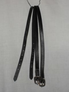NEW BLACK LEATHER ENGLISH SPUR STRAPS PAIR