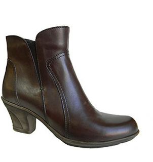 Eric Michael Womens Hattie Leather Side Zip Ankle Boots 54009 [ Brown 
