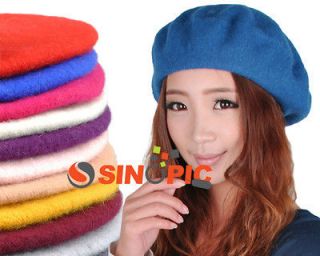 12 Color Fashion Lady Warm Wool Beret French Beret Newsboy Beanie Hat 
