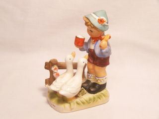 Erich Stauffer Life on the Farm Boy with 2 Ducks Figurine #U8394 