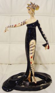 Franklin Mint Erte Pearls and Rubies Figurine Limited Edition FLAWLESS 