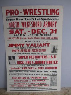   Pro Wrestling Event Poster 1988 12/31 w/Jimmy Valiant in Main Event
