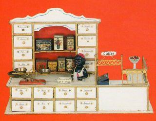    Antique French TOY GROCERY SHOP + BLACK DOLL 19th cent. FRANCE