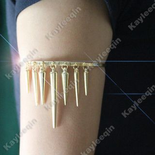 Fab Gold Spike Stud Rivet Arm Cuff Armlet Bracelet Bangle Anklet Goth 
