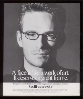 1996 Luke Perry photo L.A. Eyeworks glasses print ad