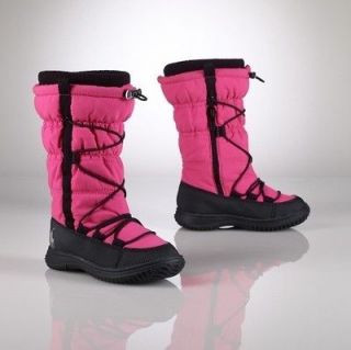 NIB Polo by Ralph Lauren Girls Fairfax Neon Pink Boot Size 6 Toddler