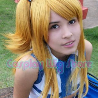Fairy Tail Lucy Long Blode Cosplay Hair Wig + Ponytail