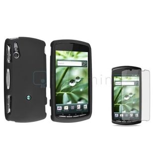 For Sony Ericsson R800i Xperia Play Black Snap on Rubber Hard Cover 