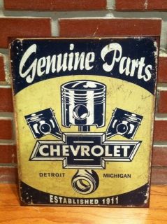   VINTAGE STYLE 1950s 60 CHEVY METAL TIN SIGN CHEVROLET PART BARN FIND