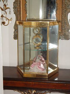   *STORE*FRENCH*MIRROR*BRASS METAL GLASS DOOR SIDES DISPLAY CABINET