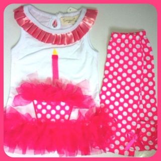   CUPCAKE PARTY DRESS OUTFIT with TUTU SKIRT 1st FIRST 2nd BIRTHDAY