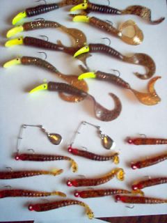 12 x Fishing Tackle,BAIT,LURE,PLASTIC,RUBBER,4 3/4 CT WORM,4 Paddle 