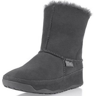 New in Box   $235.00 FitFlop Mukluk Smoke Grey Suede Sheepskin Boots 