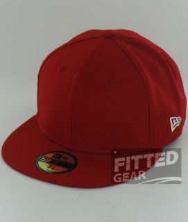   BLANK RED Original 59Fifty Fitted Baseball Hats Caps Customizable